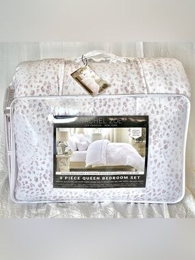 💕NWT Pink Leopard Rachel Zoe 9-Piece Queen Bedding Set - Sheets included